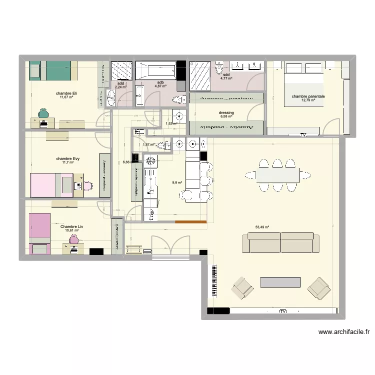 Foch WC buanderie N3. Plan de 13 et 138 m² Foch WC buanderie N3. Plan de 13 et 138 m²