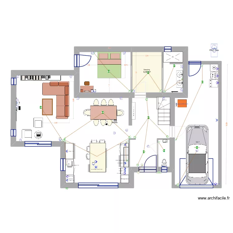 Plan Maison 2T rossignols Exe. Plan de 7  et 51 m²