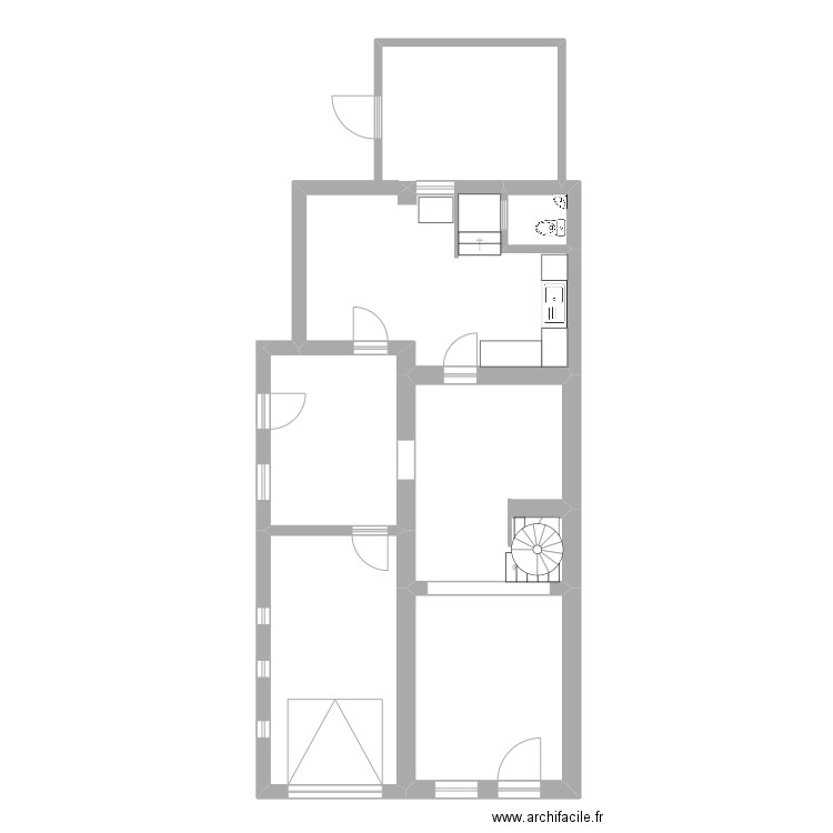 Hippodrome RDC. Plan de 6 pièces et 82 m2