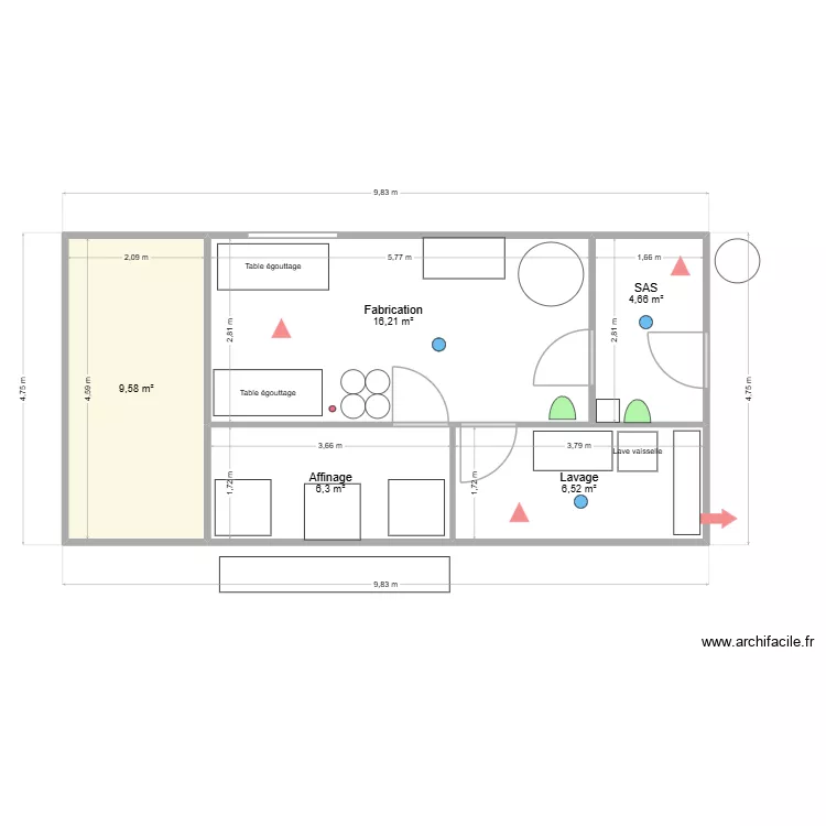 EARL TRESILLARD V3. Plan de 5  et 43 m²