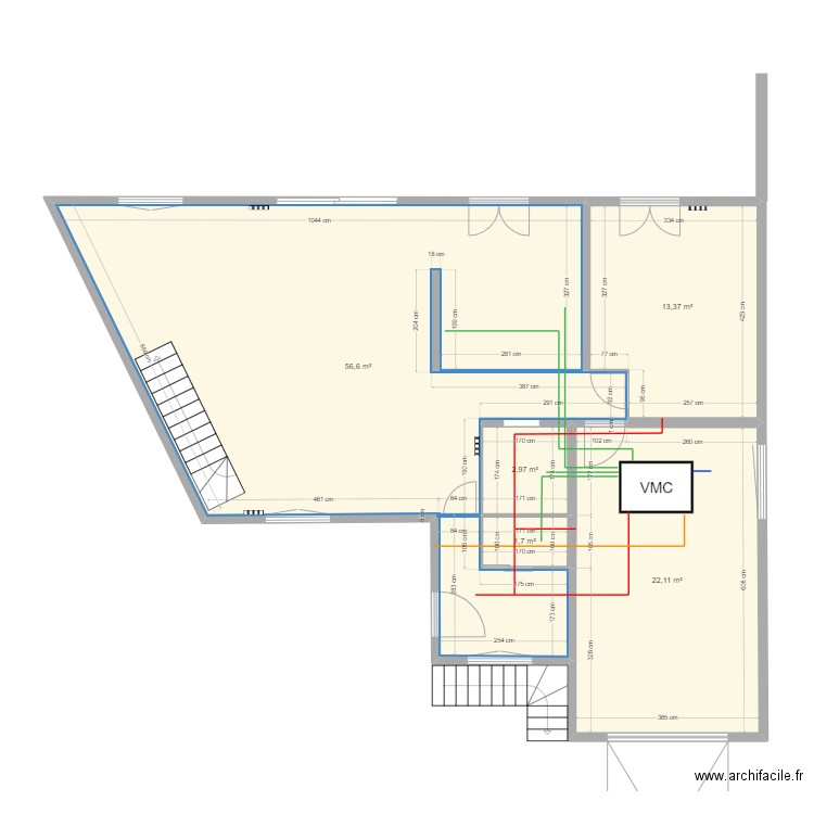 anthy plan vierge vmc. Plan de 5 pièces et 97 m2