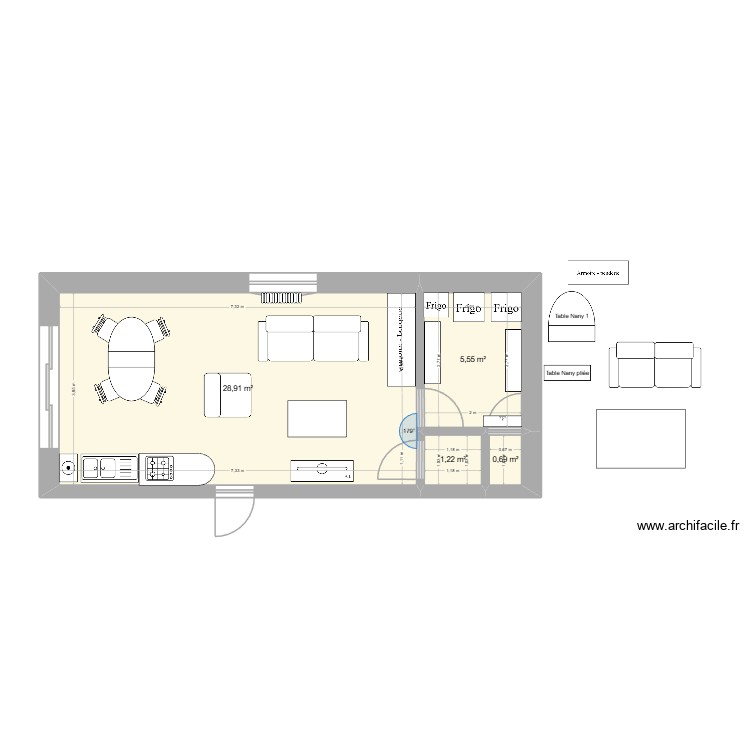 Garage 1 evolution meublé 1 - porte placard. Plan de 0 pièce et 0 m2