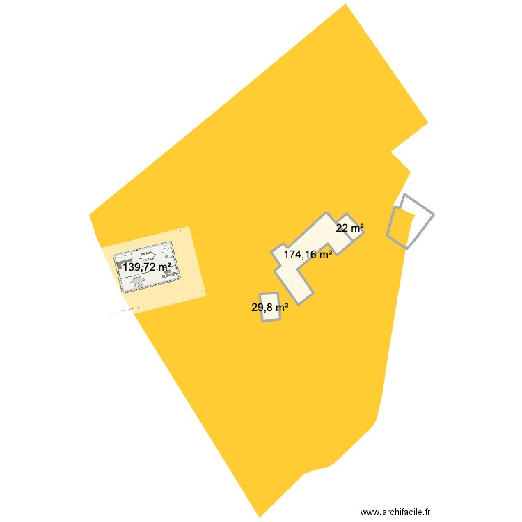 maison garage implantée. Plan de 4 pièces et 366 m2