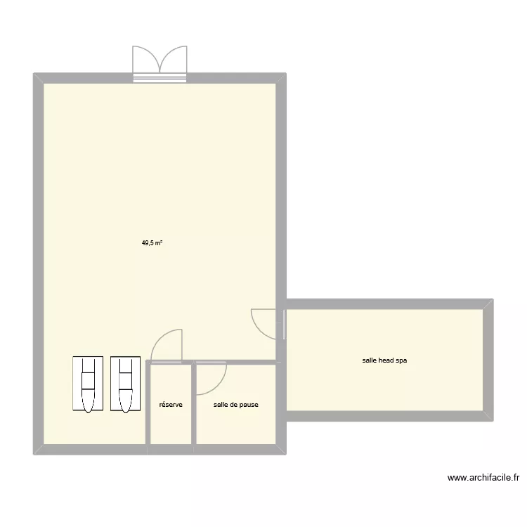 salon de coiffure. Plan de 4 et 70 m² salon de coiffure. Plan de 4 et 70 m²