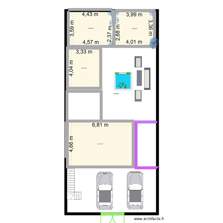 kebili 2. Plan de 5 pièces et 76 m2
