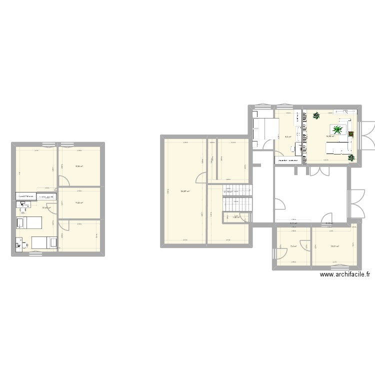 Mazure. Plan de 12 pièces et 141 m2