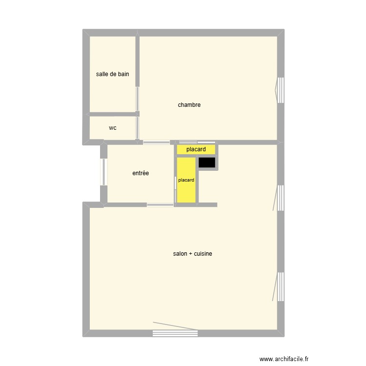 plan audit. Plan de 8 pièces et 49 m2