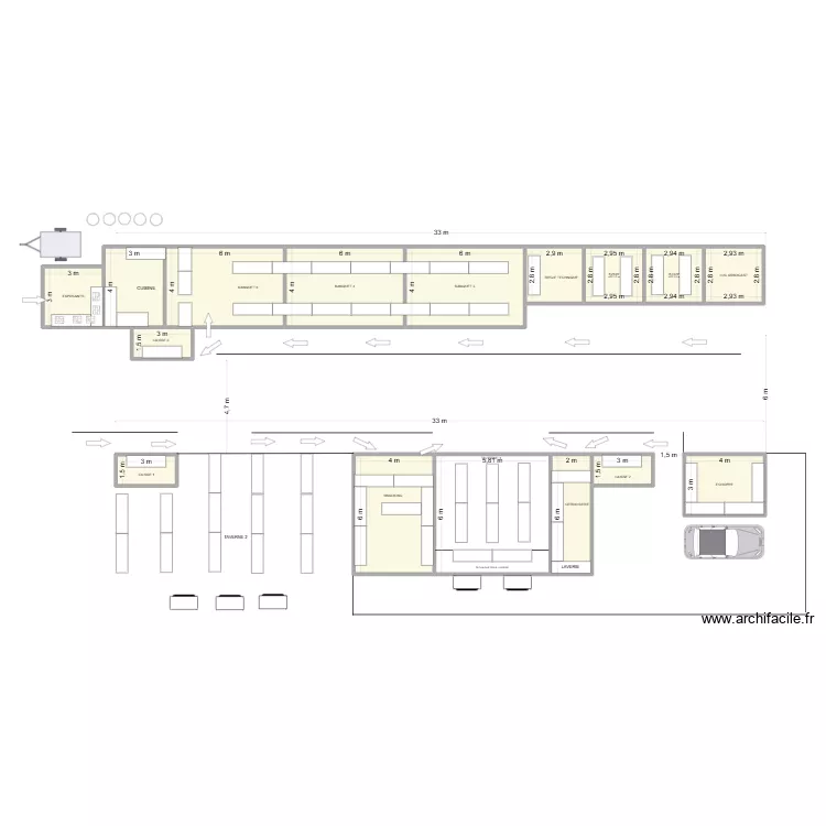 Banquet SDLFP 3. Plan de 16  et 222 m²