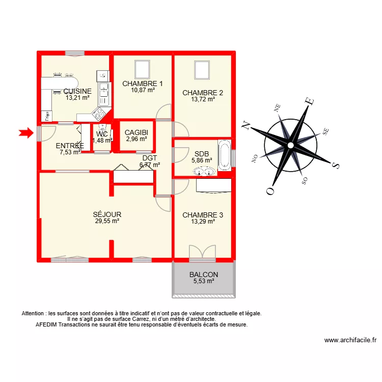 BI 33844. Plan de 17  et 117 m²