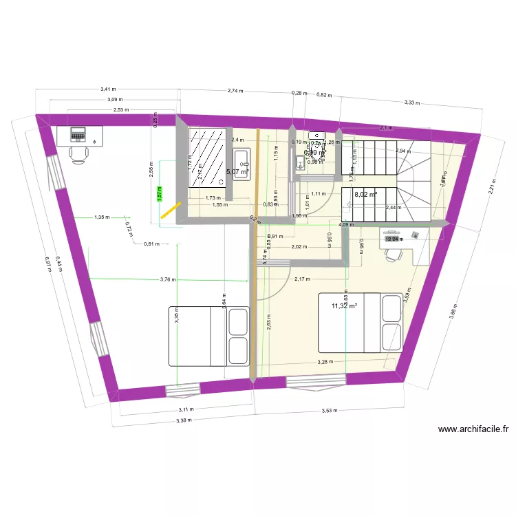 ET2-v_yo. Plan de 4 Pièces et 25 m² ET2-v_yo. Plan de 4 Pièces et 25 m²