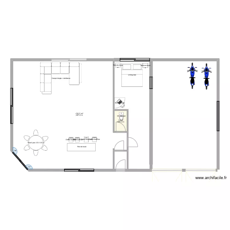MAISON. Plan de 2  et 101 m²