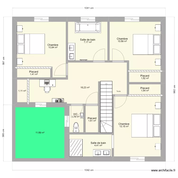 terrain stro ESSAI 1er &eacute;tage 125 m2 bis. Plan de 