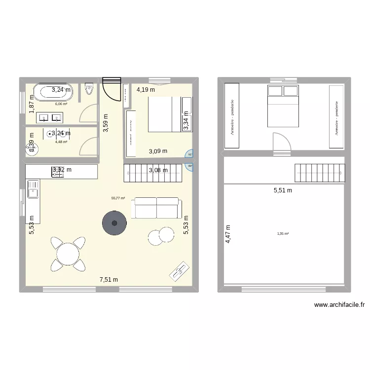 CindyHome. Plan de 4  et 91 m²