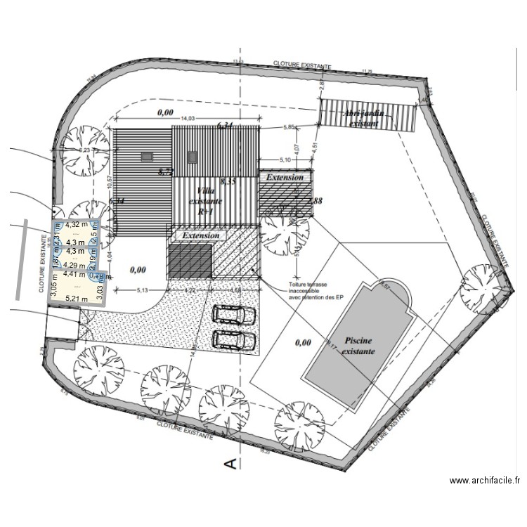 Carport_1. Plan de 3 pièces et 35 m2