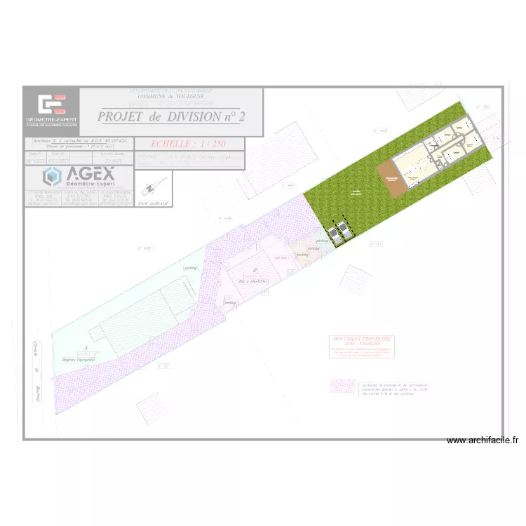 implantation monlong. Plan de 8  et 118 m²