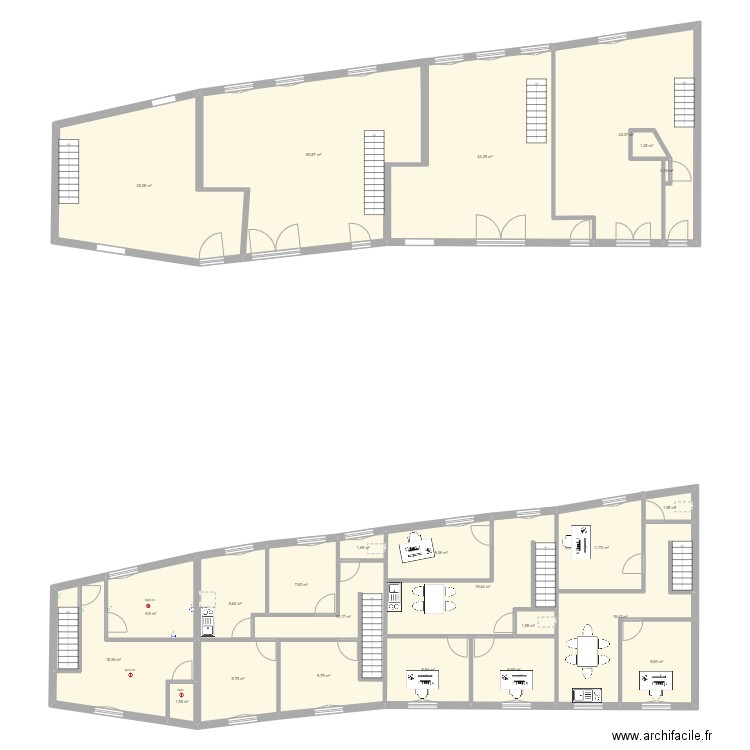 Batiment Saint Aubin Epinay / Elec. Plan de 24 pièces et 343 m2