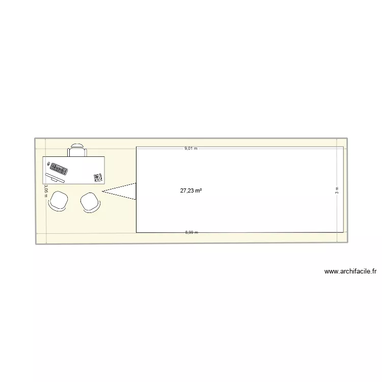 plan stand. Plan de 1  et 27 m²
