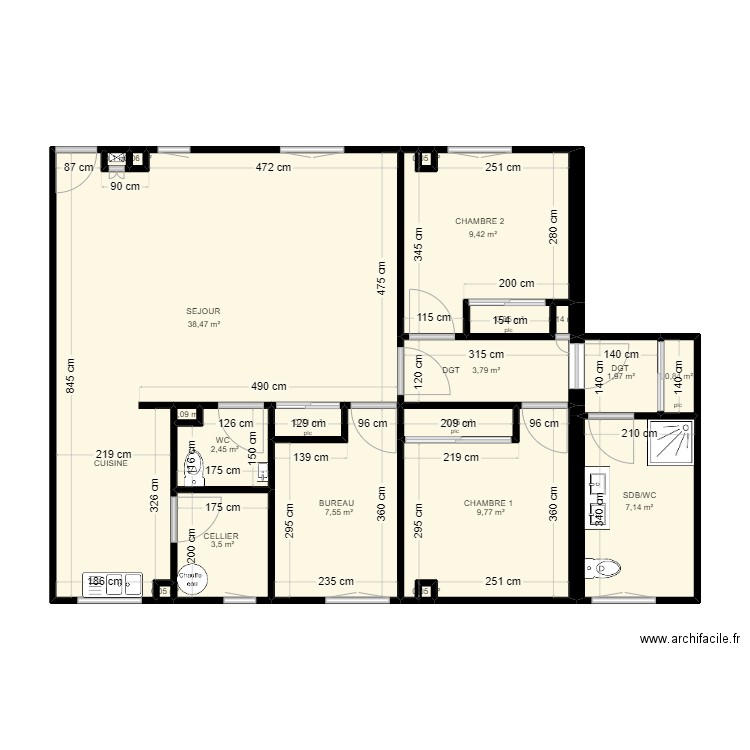 logement de fonction V1 bat. C. Plan de 20 pièces et 88 m2