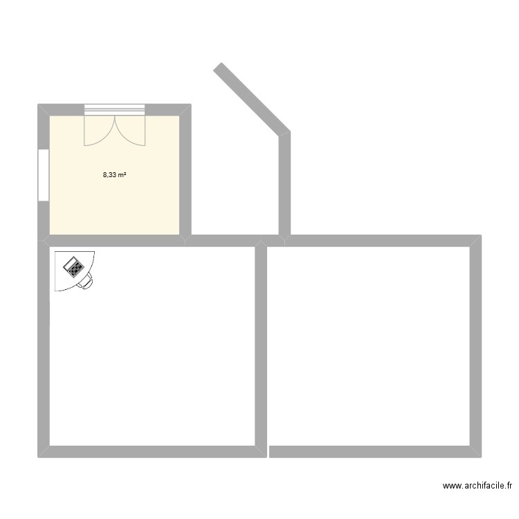exercice. Plan de 1 pièce et 8 m2