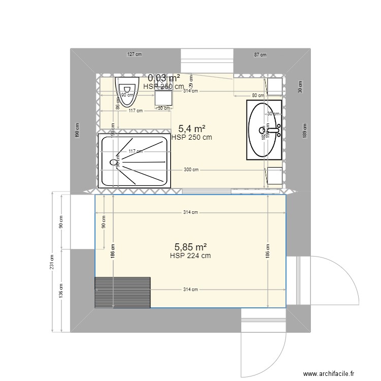 Sdb 2. Plan de 0 pièce et 0 m2