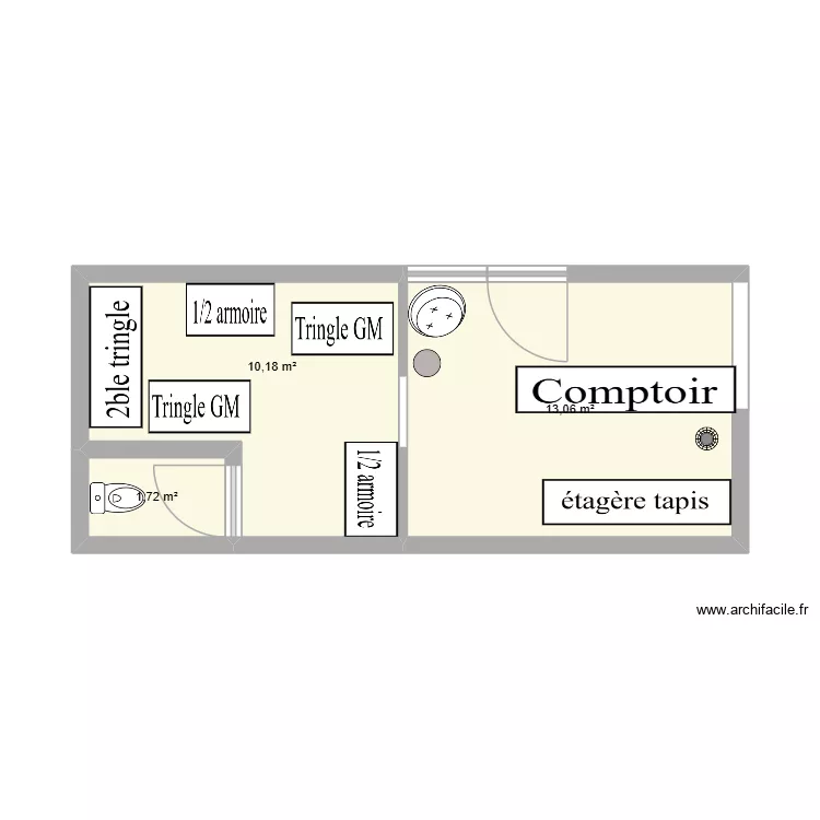 Discovery. Plan de 3  et 25 m²