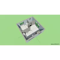 Nouveau plan type T2 OPH avec liste surface et grande baie vitrée