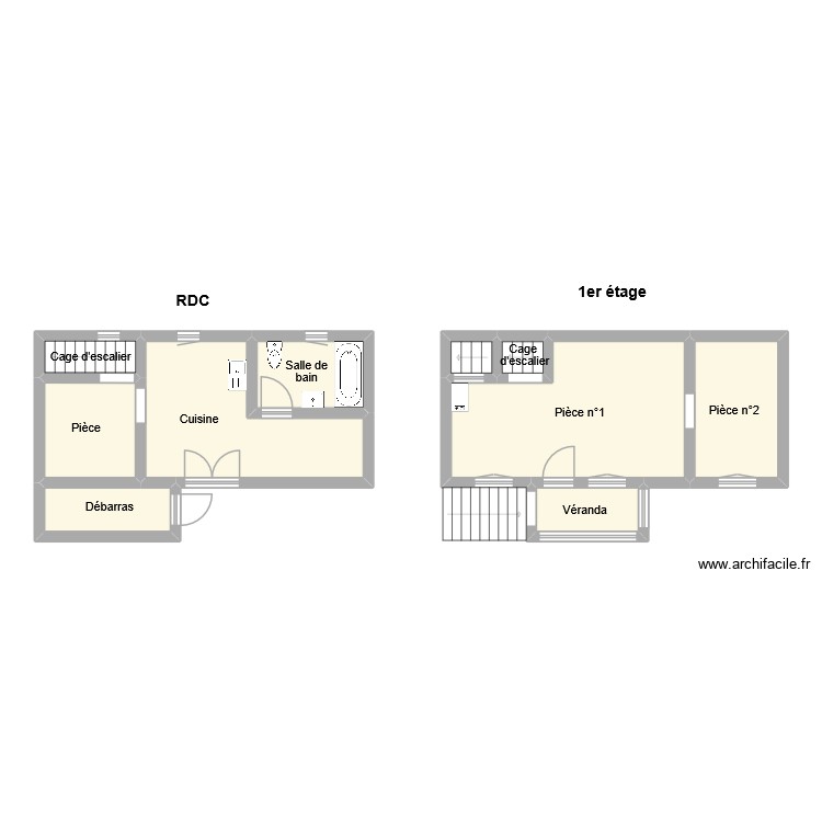 chachoua rdc et etage 1. Plan de 0 pièce et 0 m2