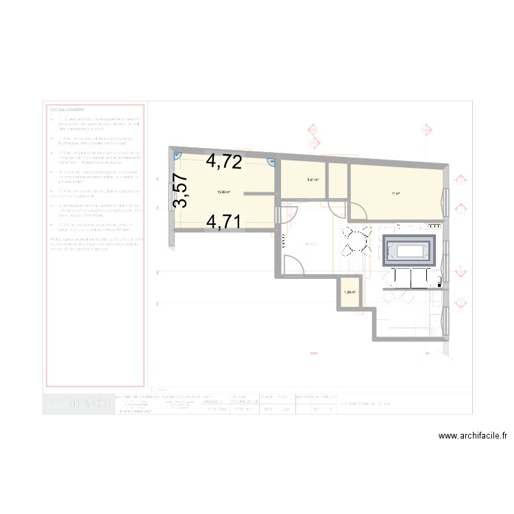 25 VH. Plan de 4 pièces et 34 m2