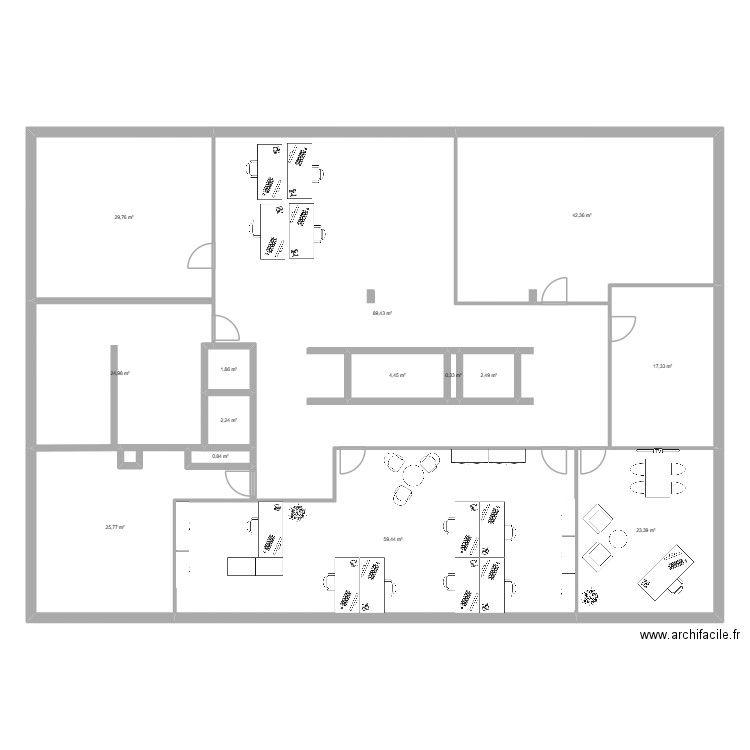 Étage 4_Gare 25 LUCJAC. Plan de 14 pièces et 335 m2