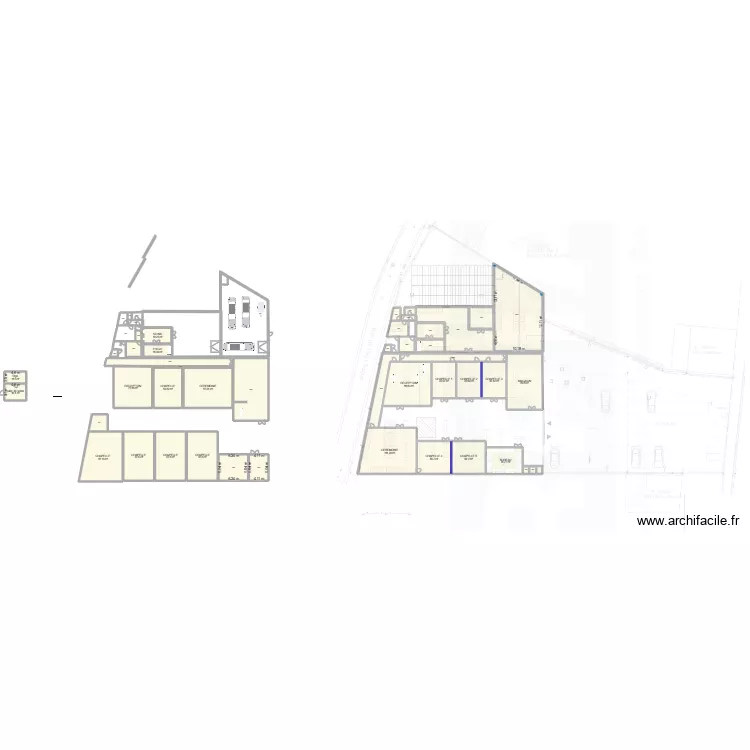 fun&eacute; jemappes. Plan de 50 pièces et 1794 m²