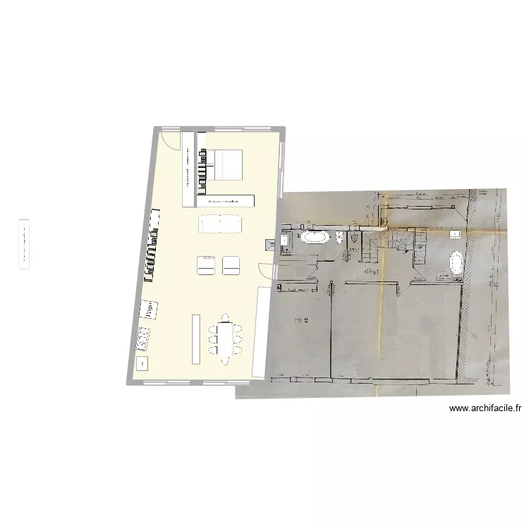 Loft sur garage. Plan de 