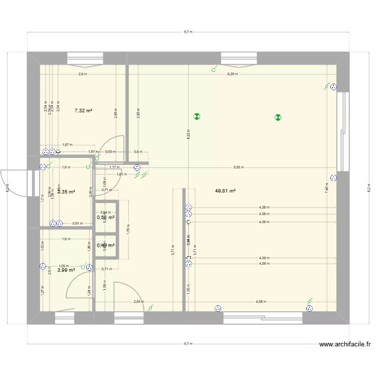 Lot 4. Plan de 6  et 65 m²