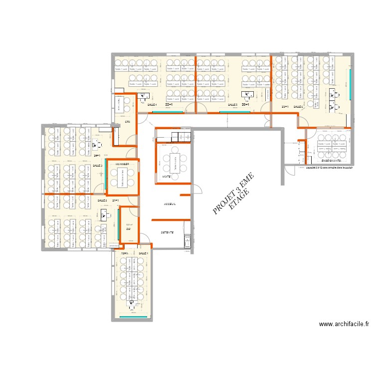 plan 3eme TABLEAU 280. Plan de 2 pièces et 228 m2