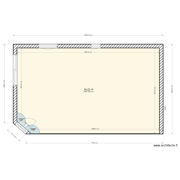 chtiti 3. Plan de 1 pièce et 54 m2