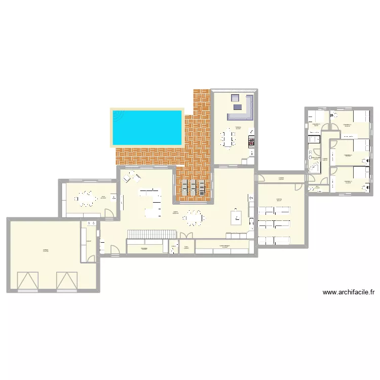 Maison 3.0. Plan de 27 pièces et 585 m²