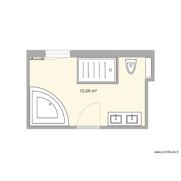 Salle de bain Appt 1er etage. Plan de 1 pièce et 10 m2