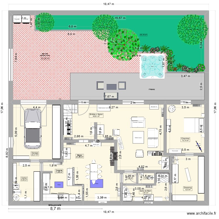 Projet Aixe centre 2. Plan de 16 pièces et 439 m2