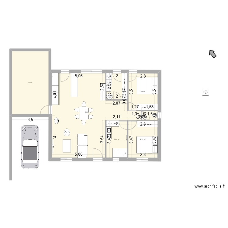 maison1. Plan de 5 pièces et 99 m2