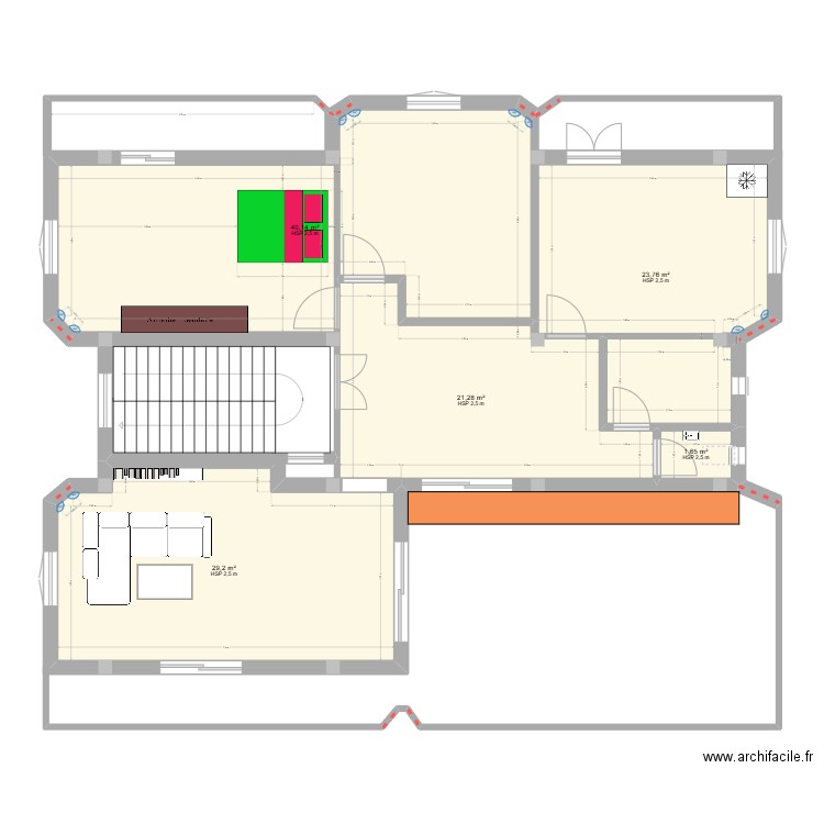 MAISON1. Plan de 5 pièces et 116 m2