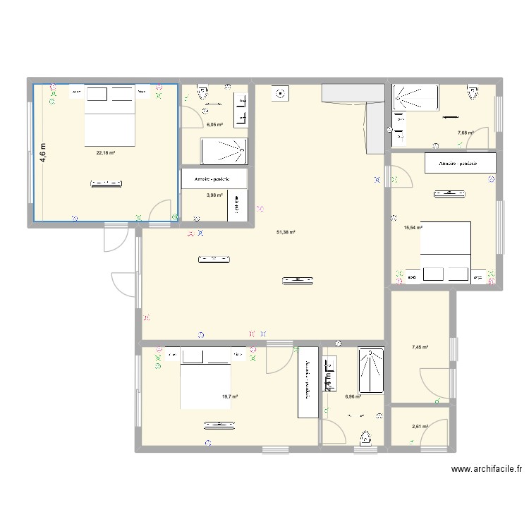 Projet 7. Plan de 20 pièces et 441 m2