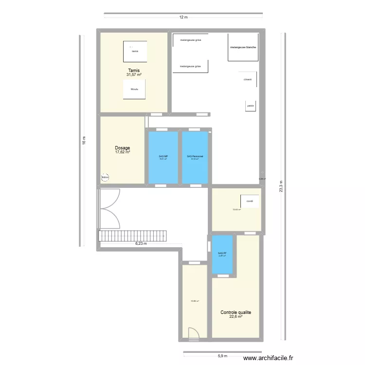 Locaux objectif. Plan de 9 et 118 m² Locaux objectif. Plan de 9 et 118 m²