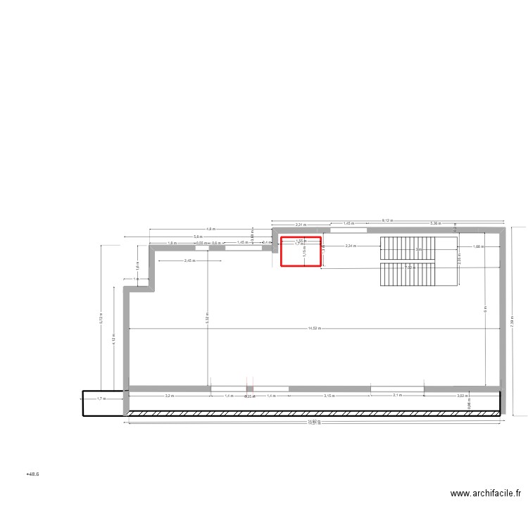 1 er macon mazurier. Plan de 3 pièces et 3 m2