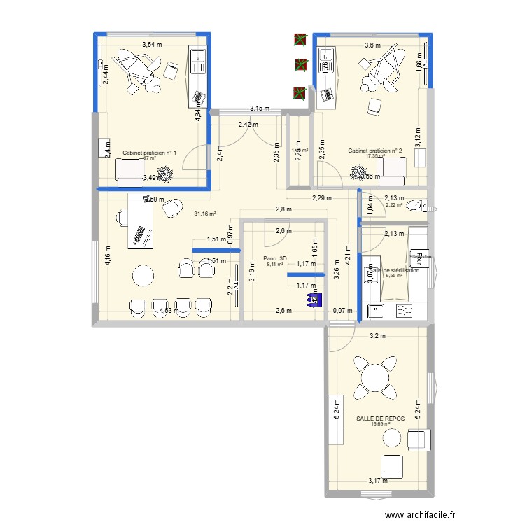 Plan cabinet 9 av stade modifications 1. Plan de 8 pièces et 101 m2