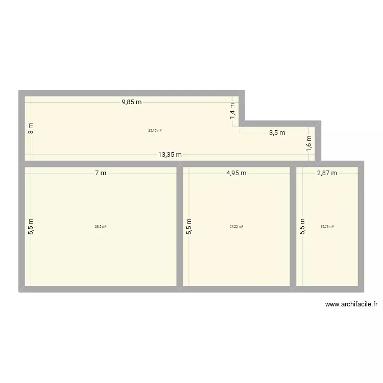 Maison murs. Plan de 4 Pièces et 117 m² Maison murs. Plan de 4 Pièces et 117 m²
