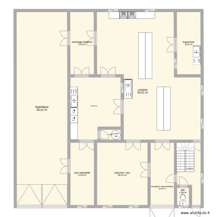 projet 2. Plan de 16 pièces et 421 m2