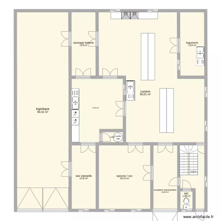 projet 2. Plan de 16 pièces et 421 m²
