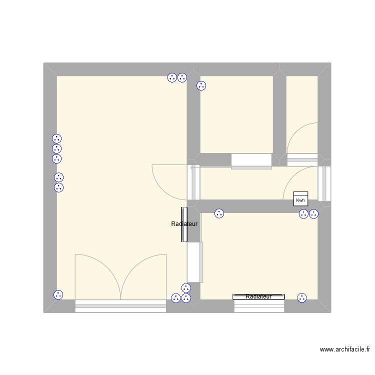 Appartement st Cécile. Plan de 5 pièces et 20 m2
