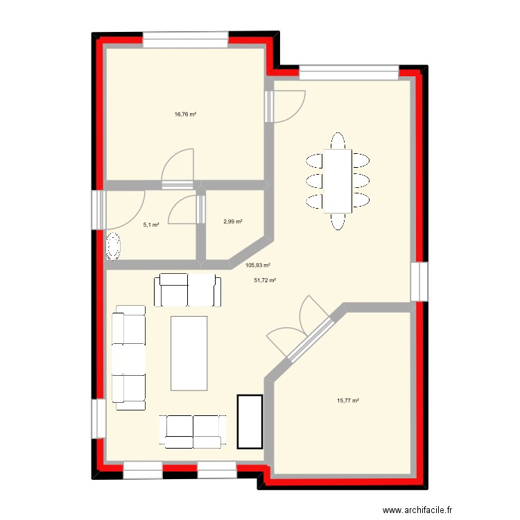plan B 47. Plan de 6 pièces et 198 m2