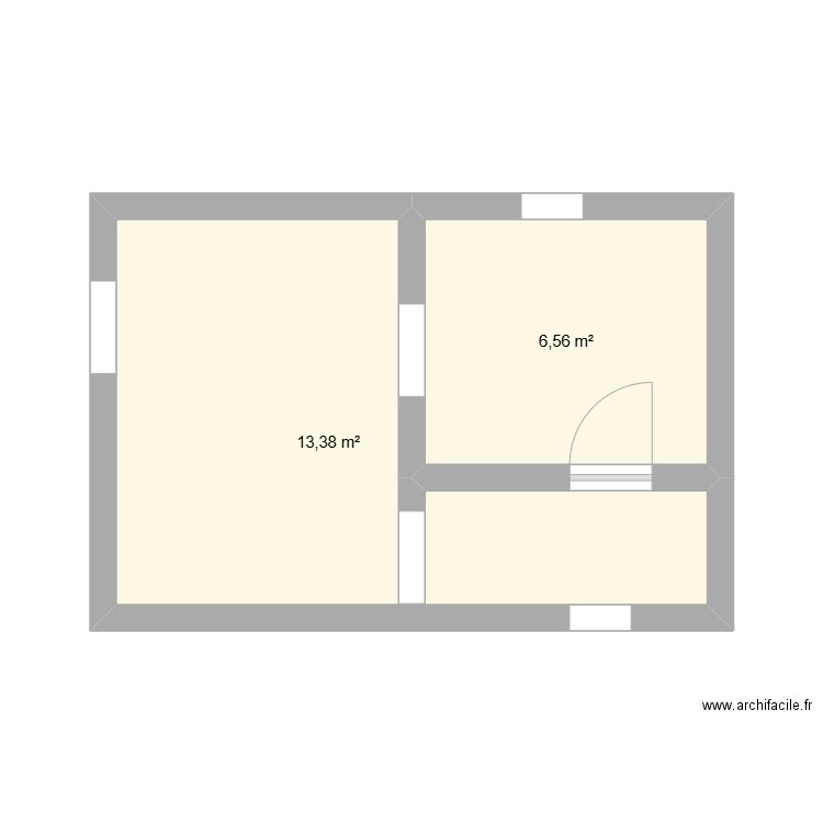 plan magasins. Plan de 2 pièces et 20 m2