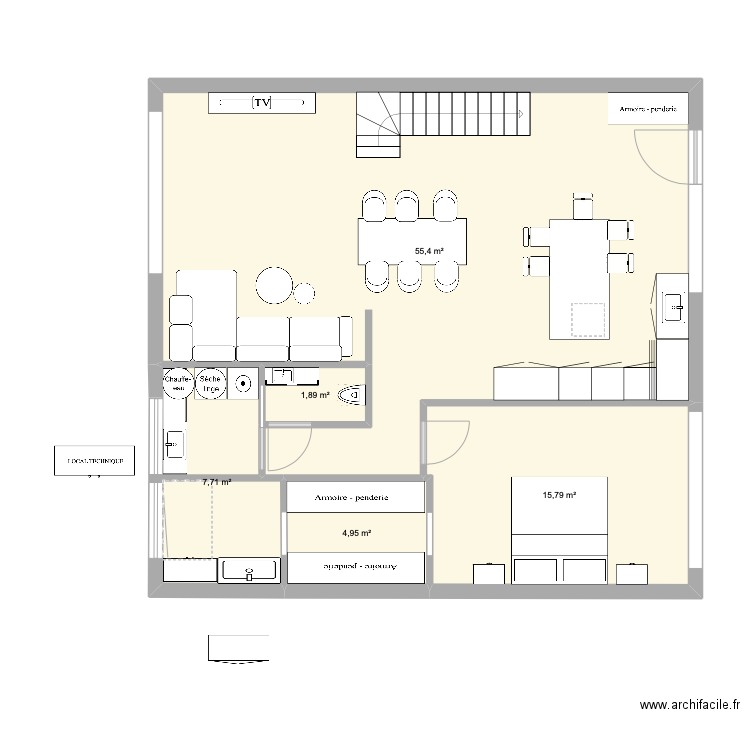 duplex. Plan de 0 pièce et 0 m2